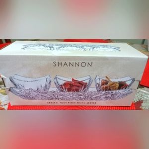 Crystal Shannon Godinger 4 piece Relish / Appetizer Server